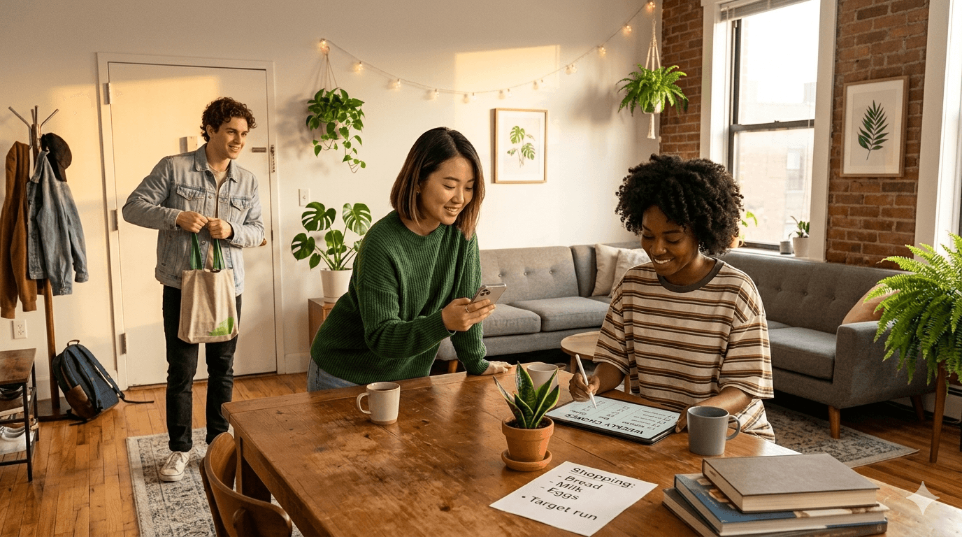 Roommates planning together with Sambalo